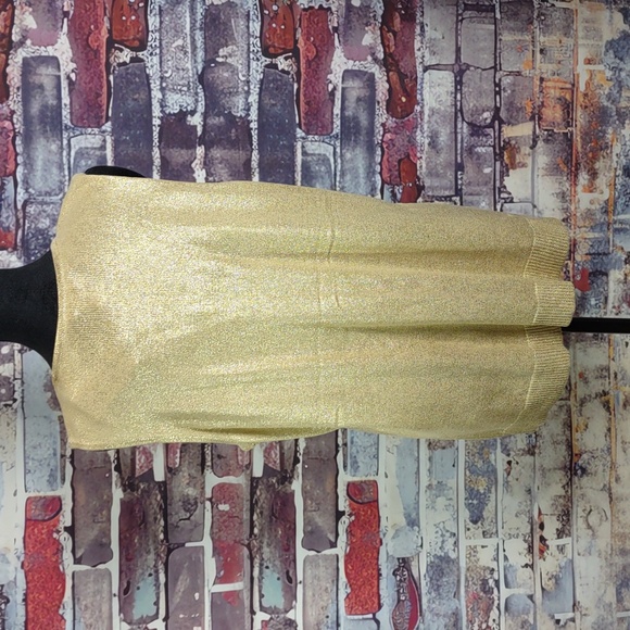 Chico's "Felicia" Gold Foil Tank Sweater - Picture 3 of 8